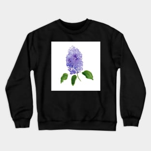 Lilac Bloom, Loose Watercolor on Yupo Crewneck Sweatshirt